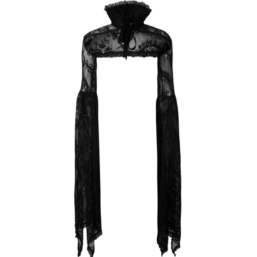 Elegant Black Lace Capelet - Picture 6 of 10